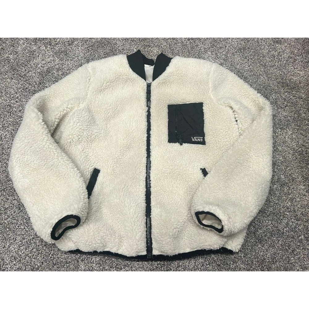 Vans Cream and Black Sherpa Jacket
